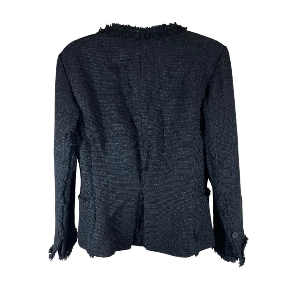 Ann Taylor black Boucle tweed jacket blazer business casual women’s size 0 - Picture 2 of 10